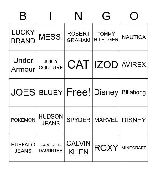 CENTRIC BRANDS Bingo Card