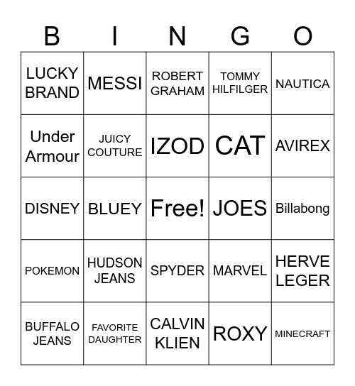 CENTRIC BRANDS Bingo Card