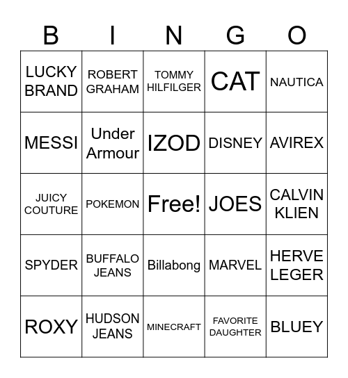 CENTRIC BRANDS Bingo Card
