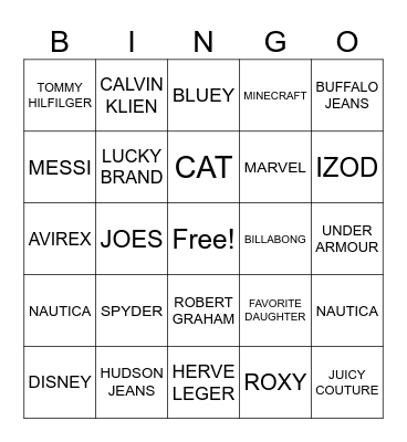 CENTRIC BRANDS Bingo Card