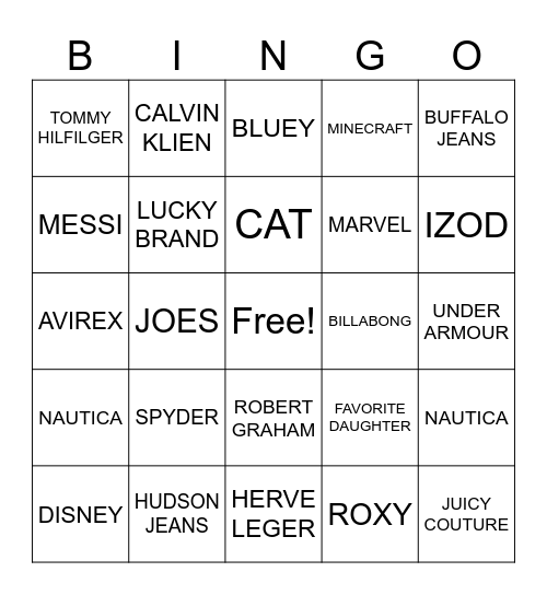 CENTRIC BRANDS Bingo Card