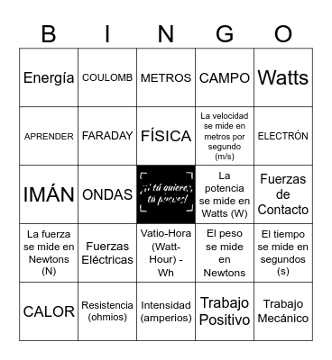 APEV-20. UNIDAD 2. Identificación de la energía del planeta. Bingo Card