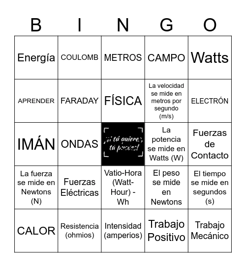 APEV-20. UNIDAD 2. Identificación de la energía del planeta. Bingo Card