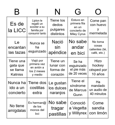Bingo Dancing Bingo Card