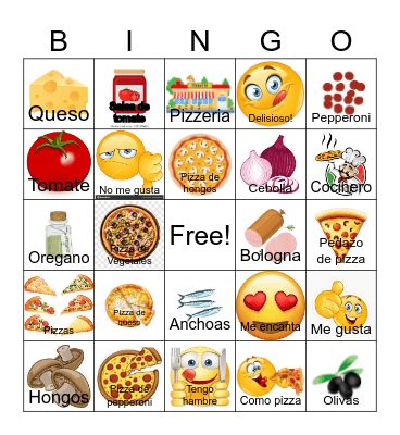 LA PIZZA Bingo Card
