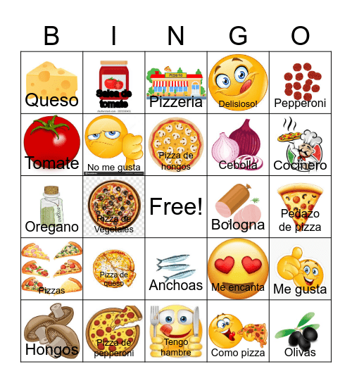 LA PIZZA Bingo Card