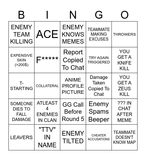 AGENCY BINGO Card