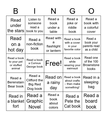 Summer Reading Bingo 2025 Bingo Card