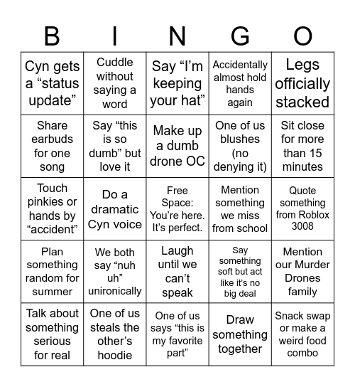 Hangout bingo Card
