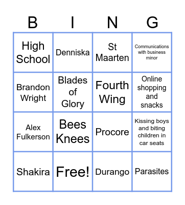 PEYTON'S BACHELORETTE Bingo Card