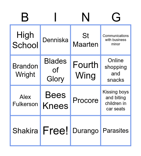 PEYTON'S BACHELORETTE Bingo Card
