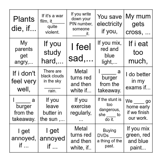 Zero conditional - Battleships Bingo Card