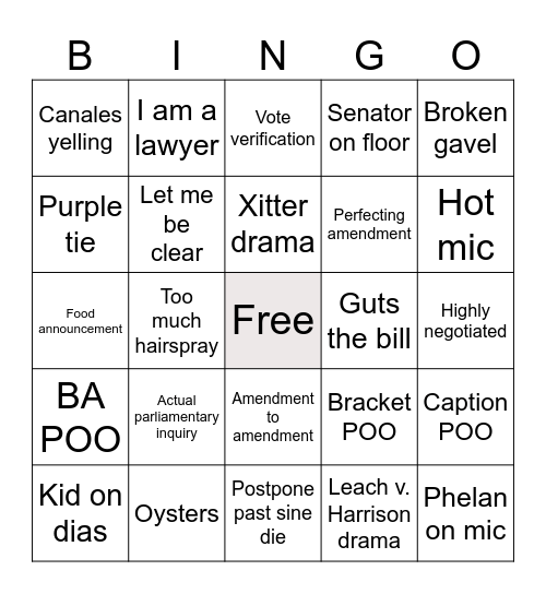 89R Bingo Card