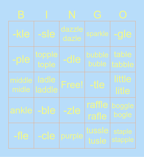 -le Bingo Card