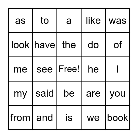 ♡ Heart Word Bingo ♡ Bingo Card