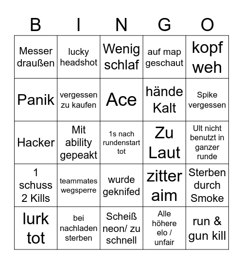 Valo bingo 2.0 Bingo Card