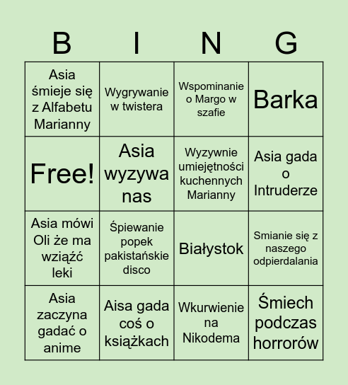 Asia - bingo Card