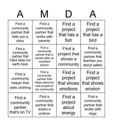 Celebrating Life Around Us Bingo Card