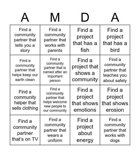 Celebrating Life Around Us Bingo Card