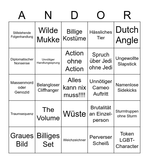 Star Wars Extravaganza Bingo Card