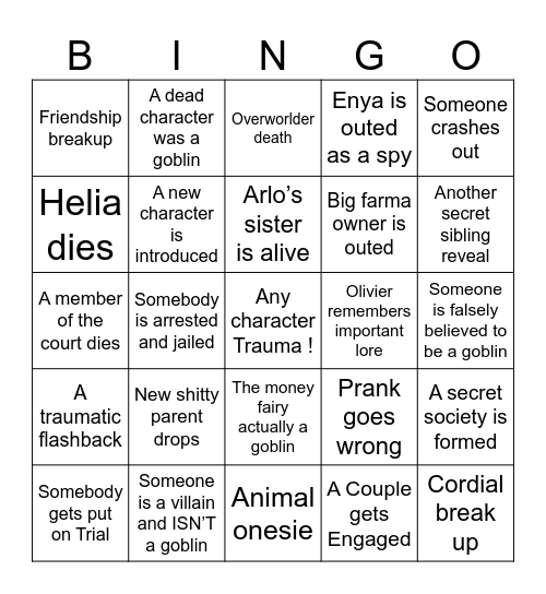 Psmp Summer Bingo Card