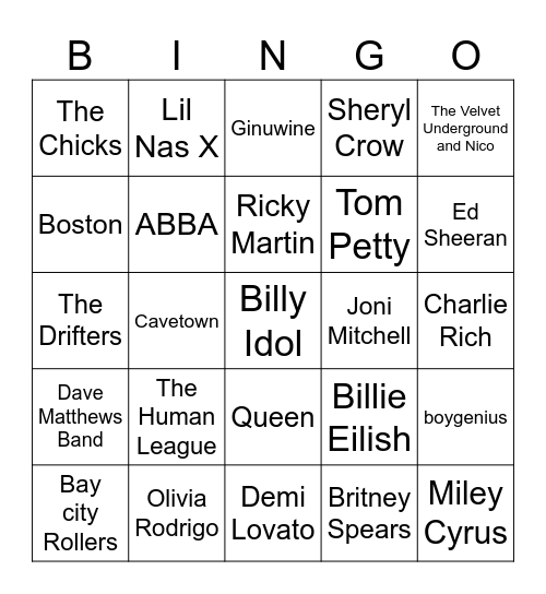 5/27 B Bingo Card