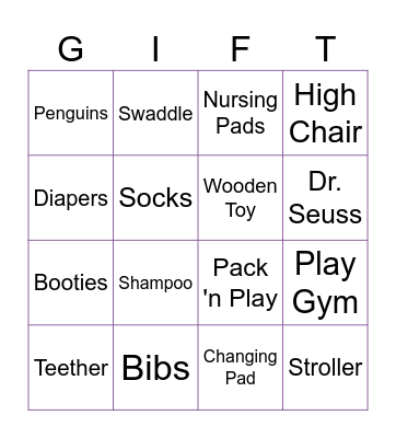 BABY BINGO Card