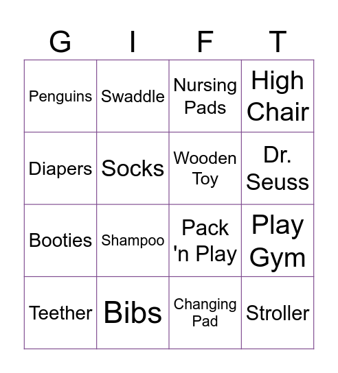 BABY BINGO Card