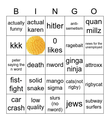 instagram reels bingo Card