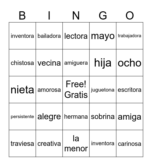 Cumple 8 de SCARLETT Bingo Card