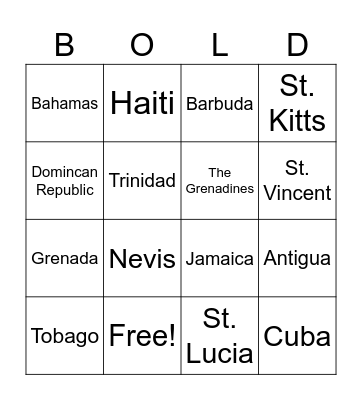CARIBBEAN BINGO Card