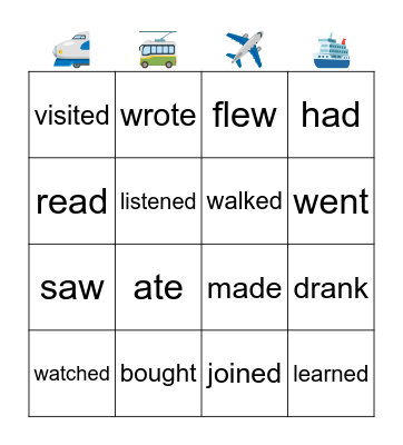 Travel Bingo Card
