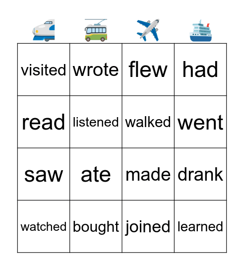 Travel Bingo Card