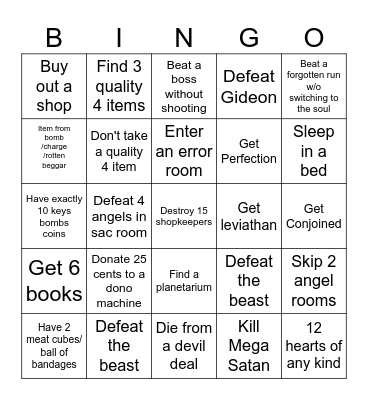 TBOI BINGO Card