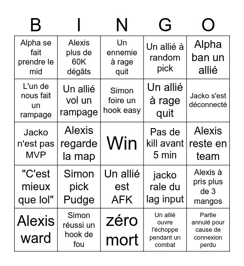 Dota 2 - EG Bingo Card