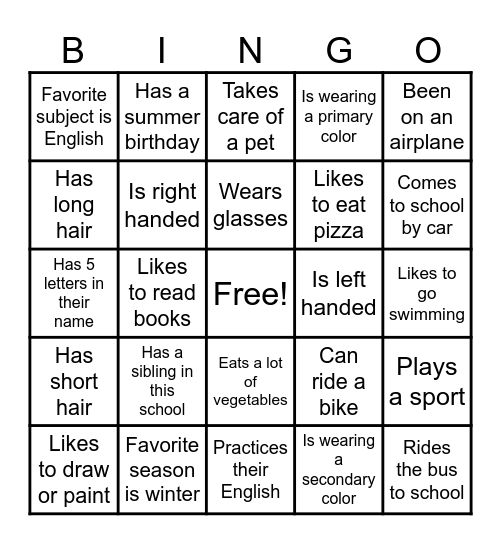 BINGO Card