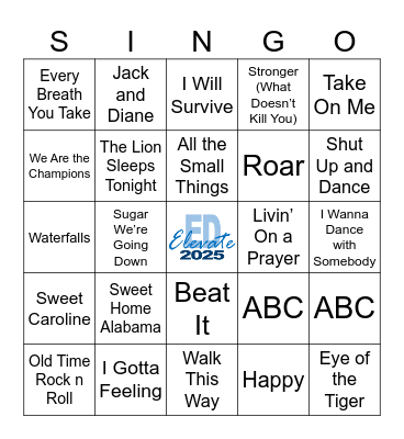 ElevateEd 2025 Bingo Card