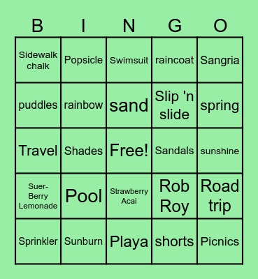 UT RCM Fun in the Sun Game Three Bingo Card
