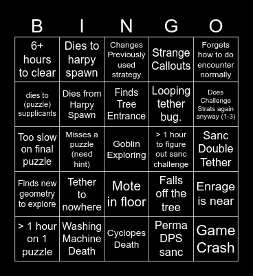 Divinity Bingo Card