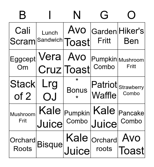 Sugarpoint Bingo Card