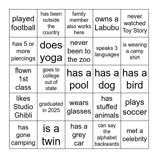 GET TO KNOW YOUR COWORKERS! Bingo Card