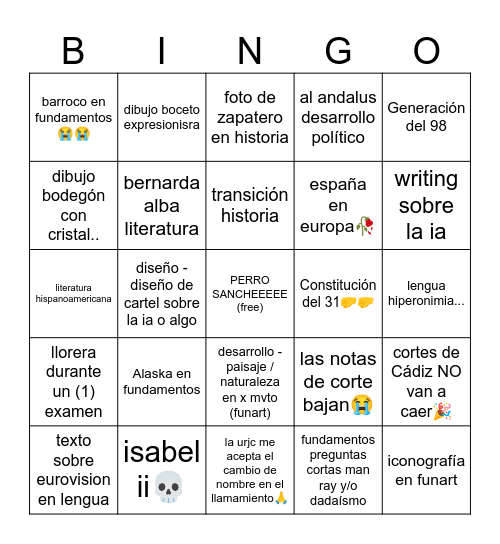 evau Bingo Card