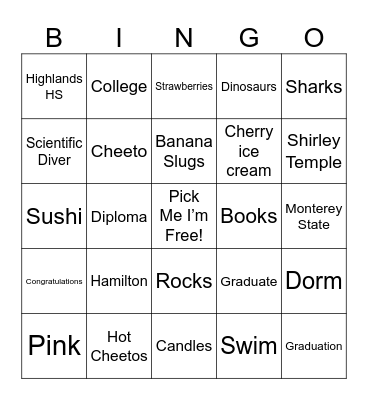 Aaliyah Bingo Card