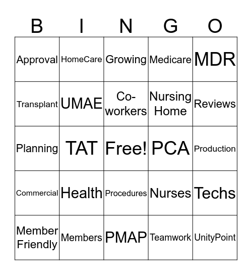 Annual Meeting Bingo Card