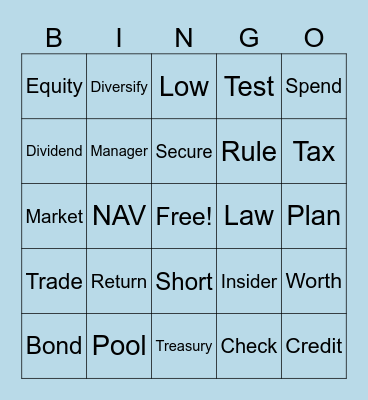 Finance Basics Bingo Card