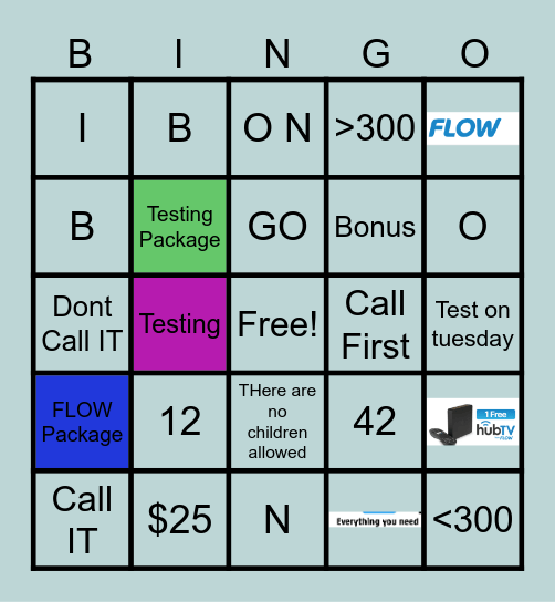 FLOW Bingo test Bingo Card