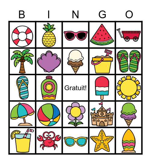 Été Bingo Card