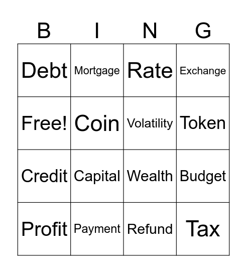 Finance & Crypto Bingo Card