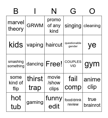 40 Bingo Card