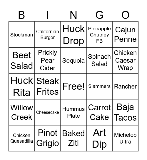 Server Bingo! Bingo Card